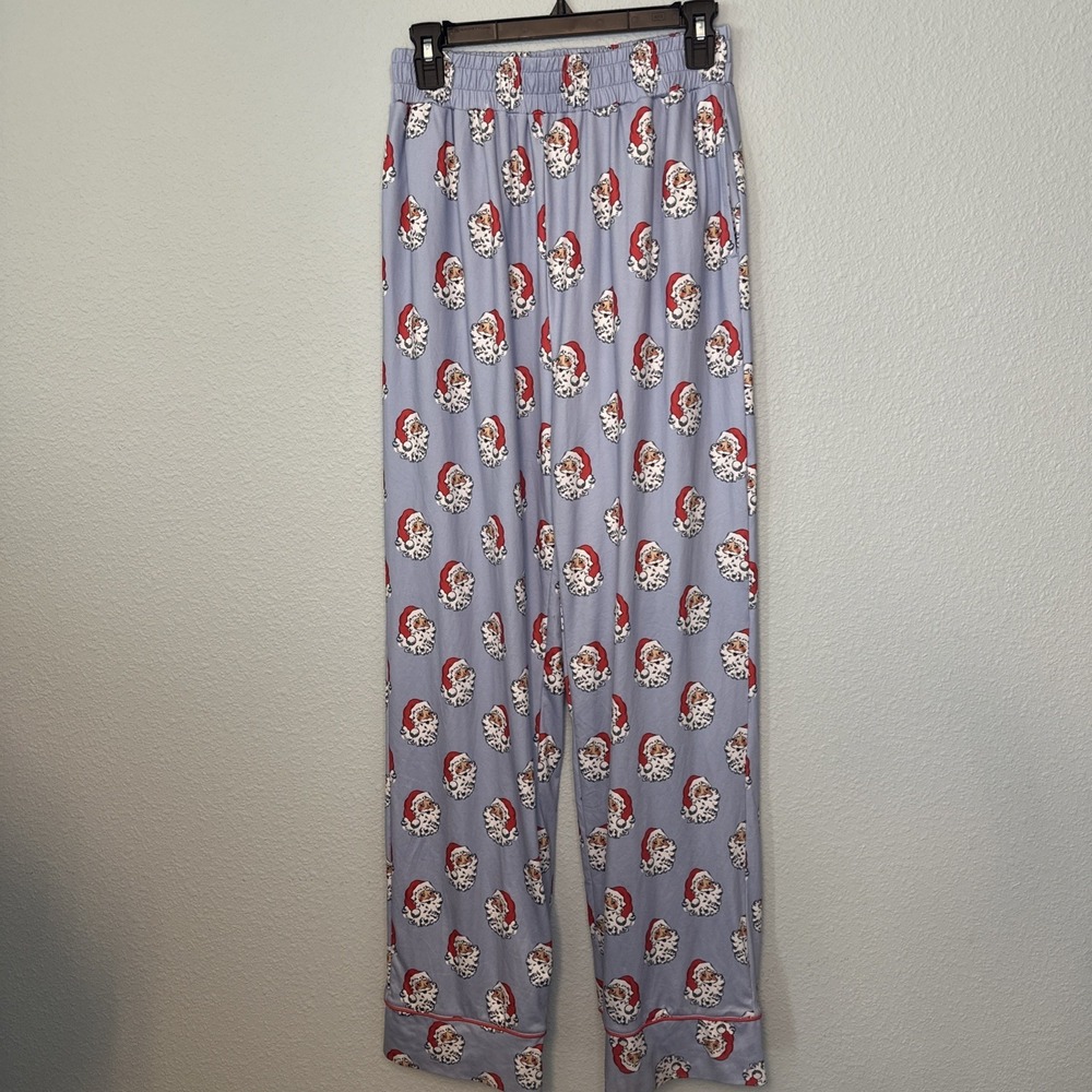 Pink Lily Pajama Set Santa Soft Cozy Christmas Two Pieces Medium - Picture 5 of 6